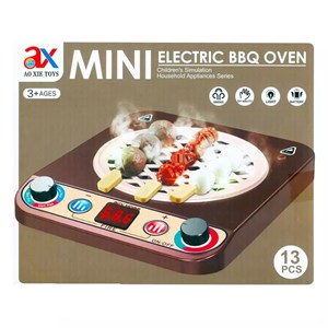 اسباب بازی مینی اجاق گاز باربیکیو برقی 13 قطعه MINI ELECTRIC BBQ OVEN _اسباب بازی لوازم خانگی